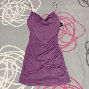 Wild Fable Purple Ruched Mesh Bodycon Dress
